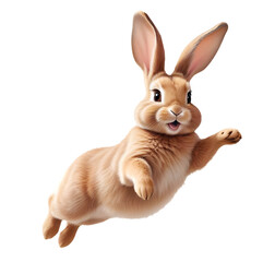 Fototapeta premium Bunny Happy Playful Fun Jumping In The Air Illustration