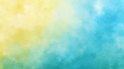 Abstract watercolor background with yellow and blue gradient.