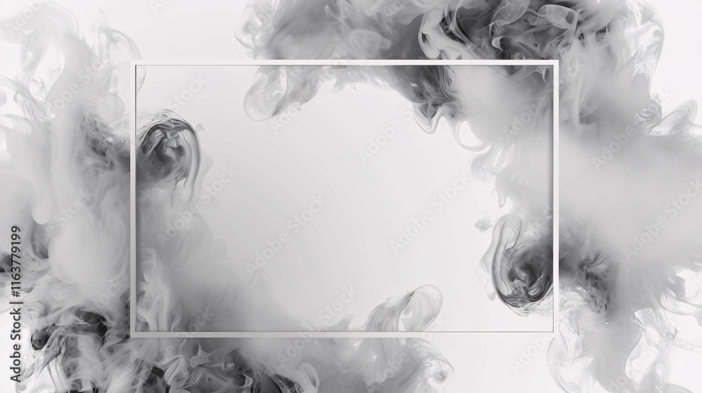 Aufkleber gray fluid shape frame template, ideal for background wallpaper or display presentation banners with