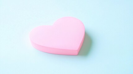 Obraz premium Pink Heart Shape Object on Light Blue Background Minimalist Design