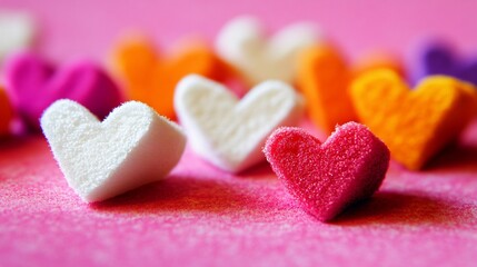Obraz premium Colorful Heart Shaped Candies Valentine's Day