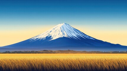 Majestic Mountain Under Clear Sky at Sunrise