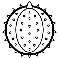 Kiwano Fruit Minimalist Line Art Design