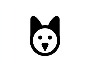 Dog Logo design template. Dog head icon. Vector illustration. Cartoon dog face logo. Animal logotype concept. 