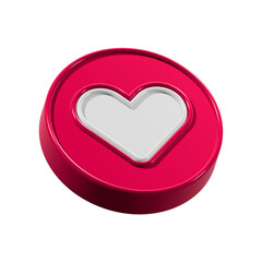 3d heart icon symbol isolated 