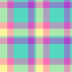 Simple texture seamless vector, commerce background plaid tartan. Birthday card textile check fabric pattern in teal and pink colors.