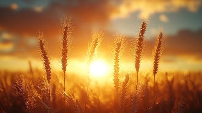 Golden wheat field at sunset. (3)