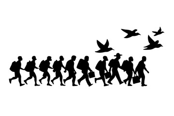 silhouettes of people