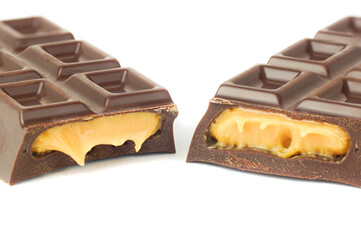 Chocolate bar isolated on white background