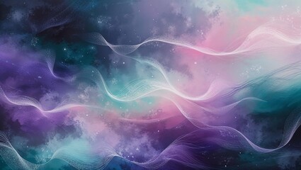 Fototapeta premium A Whimsical Abstract Background Featuring Soft Pastel Colors, Flowing Shapes, and Playful Elements, Creating a Dreamy and Romantic Atmosphere for Valentine's Day