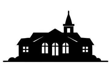 church silhouette vector