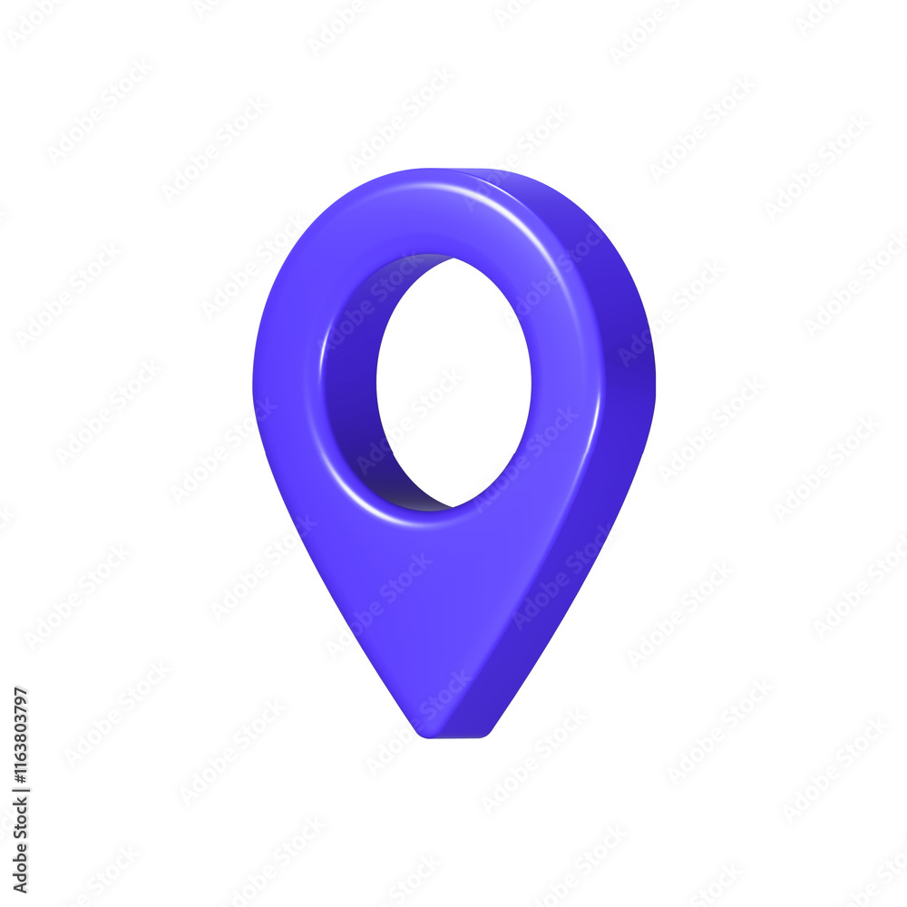 Poster 3d realistic location map pin gps pointer markers