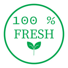 Fresh stamp food badge. Label, sticker or seal icon for products and websites. Vector illustration.
