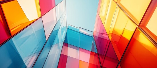 Vibrant Glass Facade: Architectural Marvel