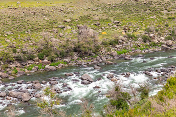 Summer landscape in the Chulyshman mountain valley. Altai republic, Russia.
