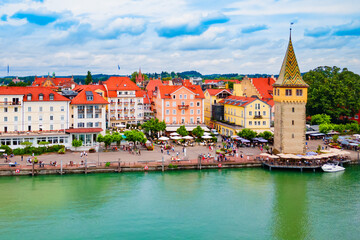 Fototapeta premium Lindau aerial panoramic view in Bavaria, Germany