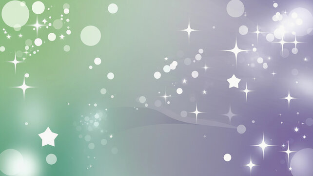 Abstract background with green and purple gradients featuring stars and sparkles