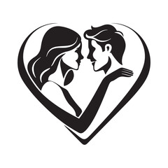 happy valentines day silhouette of a couple.