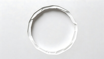 Abstract Circular Hole in White Paper: Minimalist Design