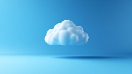 A fluffy white cloud floating against a blue background.