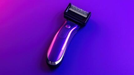 Obraz premium Purple electric razor on purple background.