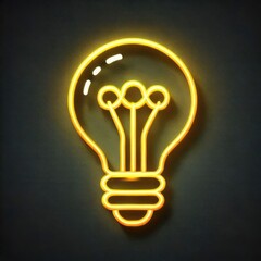light bulb icon glowing in yellow color