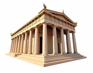 Fototapeta premium ancient greek building model architecture isolated on white background