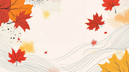 A background with a bunch of autumn leaves falling down