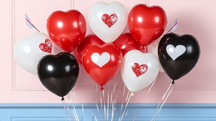 Romantic Heart Balloons Bouquet Valentine's Day Decoration