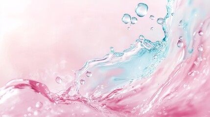 Collagen or water drops on pink background, beauty product, moisture, skincare spill puddles top view, scatter aqua liquid splashes. Skin care cosmetic hydration spots Realistic 3d vector