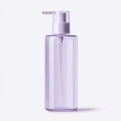 Elegant Clear Pump Bottle for Liquid Products on Light Background