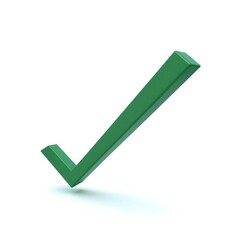 3d green check mark isolated on white background 