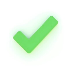 green check mark on white background, cheque mark, green tick