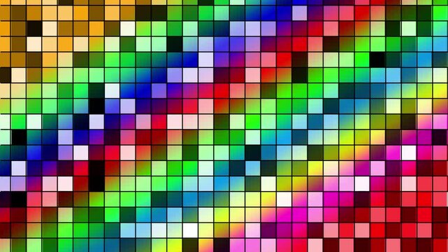 Abstract Colorful block pattern background. Mosaic motion background. Abstract pixel block moving animation light background.