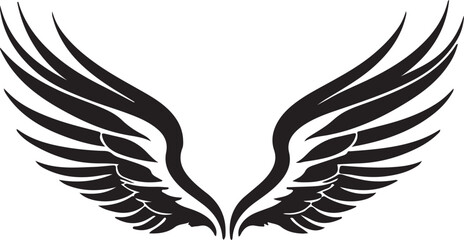 black and white angel wings silhouette design