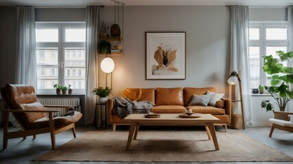 Fototapeta premium interior home design scandinavian modern style