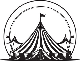 black and white sarcasm tent silhouette design