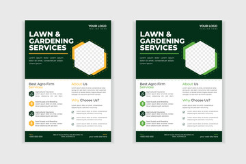 Lawn care social media post promotion template design