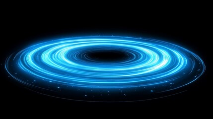 A glowing blue vortex with swirling light effects in space.