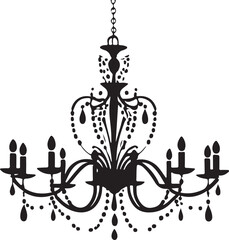 black and white Chandelier logo type silhouette design