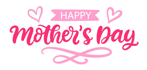 Happy Mothers Day greeting with hand lettering