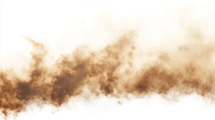 Sand clouds, car, sandstorm or dust dirty brown smoke trails. Heavy thick smog with motes and soil particles, speed effect. Isolated thunderstorm, air pollution elements, Realistic 3d vector set