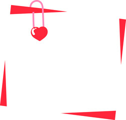 blank note paper with paper clip with heart illustration