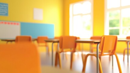 Vibrant Classroom with Soft Lighting and Environmental Focus