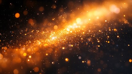 Fototapeta premium Golden Glitter Lights Sparkle Dark Background