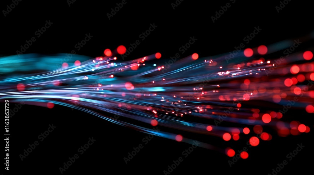 Aufkleber Colorful Light Trails Create a Mesmerizing Display in a Dynamic Digital Landscape Showcasing Technology and Innovation