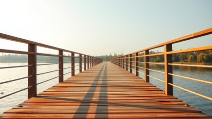 Wooden Bridge Over River - Stunning Landscape