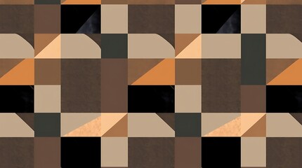 Geometric Abstract Brown Beige Black Pattern 