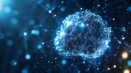Naklejka premium Neural circuit and electronic cyber brain in a quantum computing system