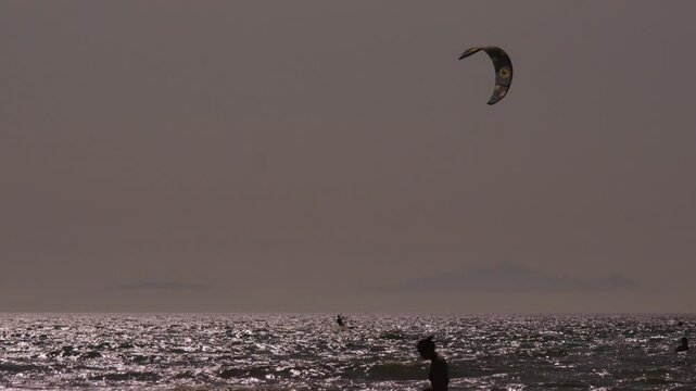 Kitesurfing in Italy on the Tyrrhenian Sea